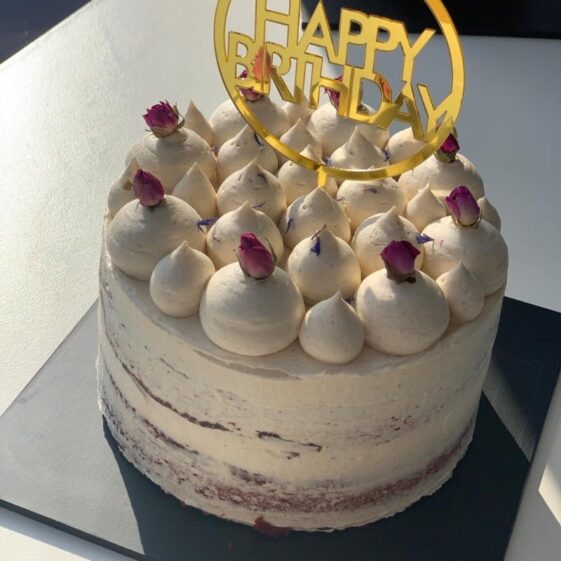 Red Velvet Semi Naked Cake 7 inch
