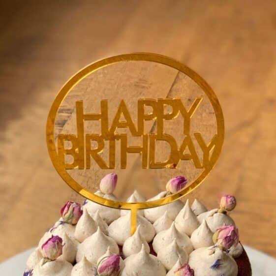 Happy Birthday Gold Cake Topper